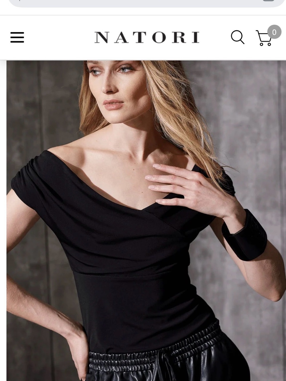 Natori - Matte Jersey Off Shoulder Top